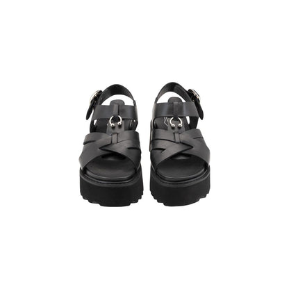 Platform Sandals by Cult for women in leather & rubber black & signature features an effortlessly chic silhouette from the Women's Leather & Rubber Platform Sandals collection, showcasing a effortlessly chic platform and elegant .
