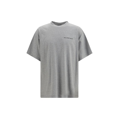 T-Shirt by Balenciaga for men in cotton gray showcases a chic silhouette, artfully detailed with a chic crew neckline and short-sleeve for a chic finish.