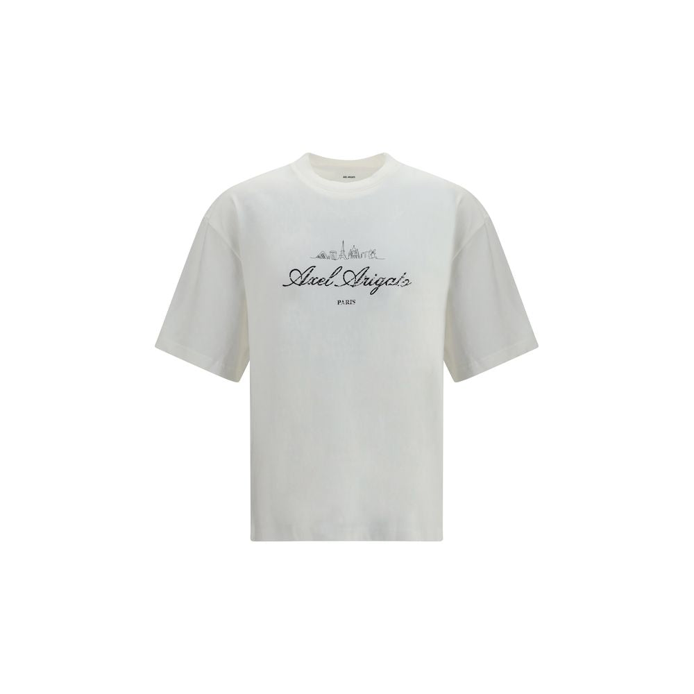 T-Shirt by Axel Arigato for men in organic cotton white & print showcases a fashionable silhouette, elegantly detailed with a fashionable and for a sophisticated, high-fashion look.