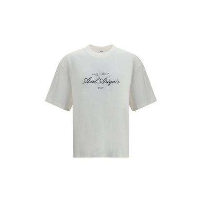 T-Shirt by Axel Arigato for men in organic cotton white & print showcases a fashionable silhouette, elegantly detailed with a fashionable and for a sophisticated, high-fashion look.