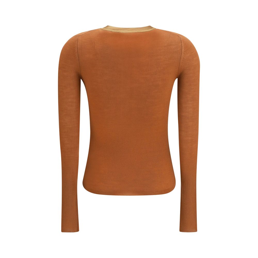 Chloé Women's Slim Long-Sleeve Merino Wool Shirt - Beige Pearl