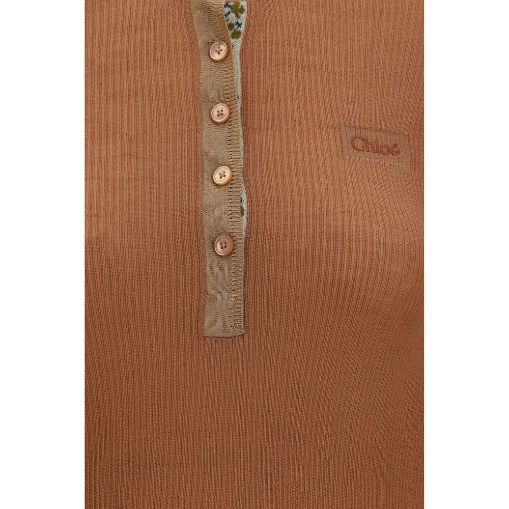 Chloé Women's Slim Long-Sleeve Merino Wool Shirt - Beige Pearl