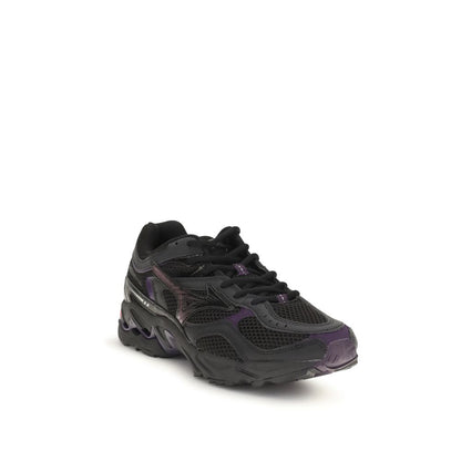 Athletic Sneakers by MIZUNO for men in rubber & fabric black features an timeless silhouette from the Men's Athletic Rubber & Fabric Sneakers collection, showcasing a timeless athletic style for a timeless look.
