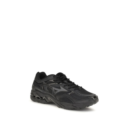 Athletic Sneakers by MIZUNO for men in tu fabric black showcases a architectural silhouette, artfully capturing the essence of the Men's Athletic TU Fabric Sneakers with its signature architectural athletic style construction.
