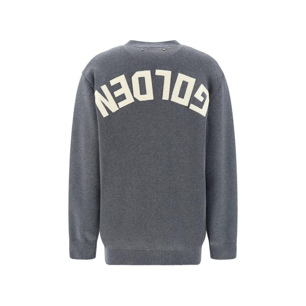 Cardigan by Golden Goose for women in stretch cotton & nylon gray, patterned & monogram showcases a captivating silhouette, artfully detailed with a captivating and v-neck neckline for a truly sophisticated captivating look.