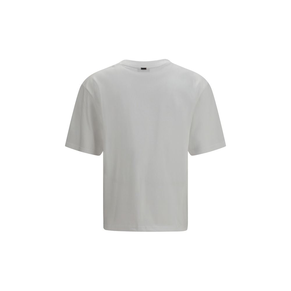 T-Shirt by Herno for men in cotton white showcases a fashionable silhouette, elegantly detailed with a fashionable and crew neckline for a sophisticated, high-fashion look.
