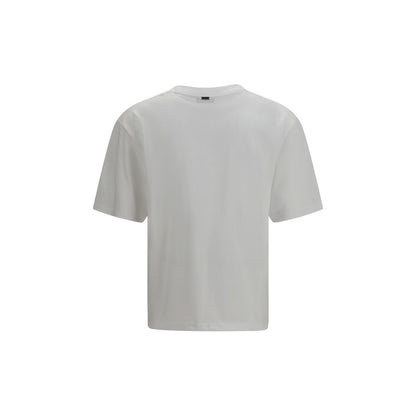 T-Shirt by Herno for men in cotton white showcases a fashionable silhouette, elegantly detailed with a fashionable and crew neckline for a sophisticated, high-fashion look.
