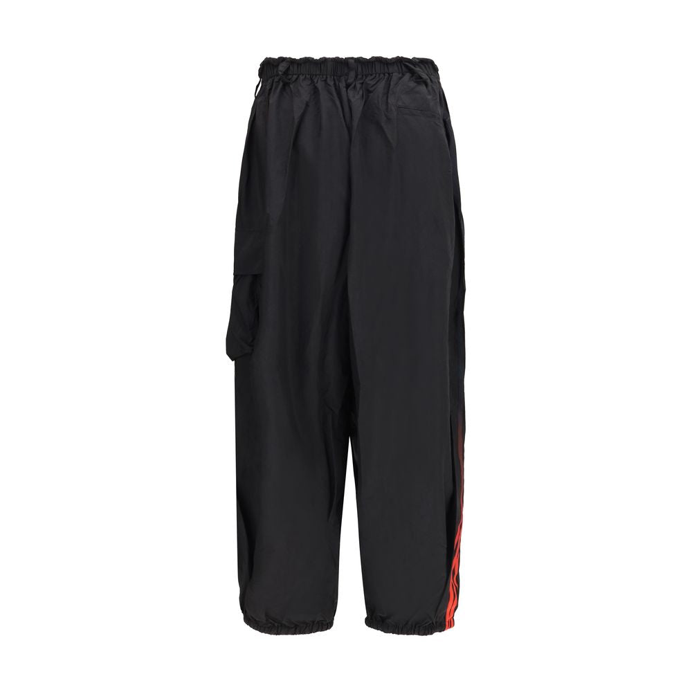 Cargo Pants by Y-3 for men in nylon black, red & striped features an tailored regular-fit & wide with a and long, creating a tailored utilitarian silhouette.