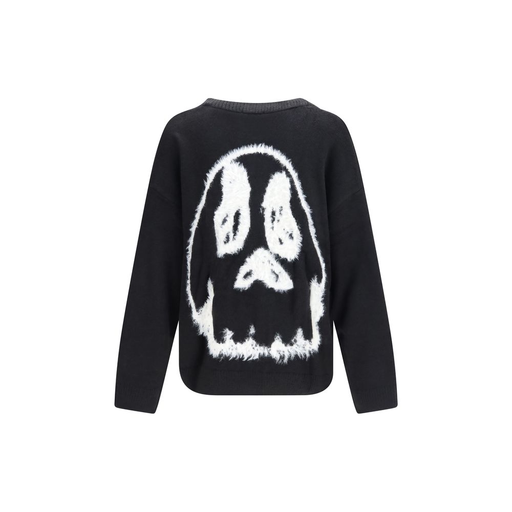 Y-3 Men's Relaxed Fit Oversized V Neck Acrylic Polyamide & Merino Wool Cardigan - Black Signature