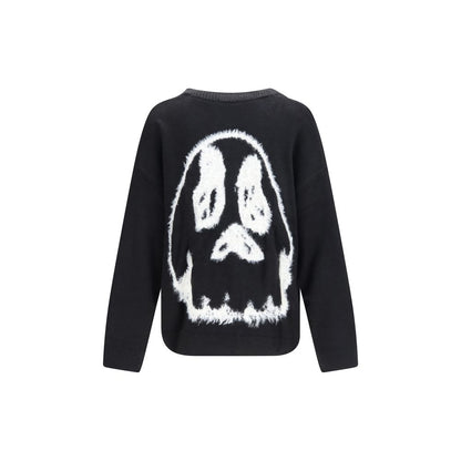 Y-3 Men's Relaxed Fit Oversized V Neck Acrylic Polyamide & Merino Wool Cardigan - Black Signature