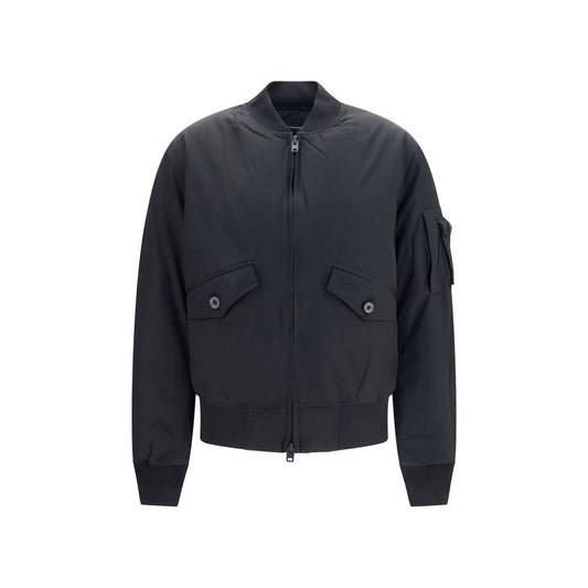 This Bomber Jacket by Y-3 for men in nylon twill & polyamide black exhibits a edgy silhouette, meticulously detailed with functional and a edgy for a edgy finish.