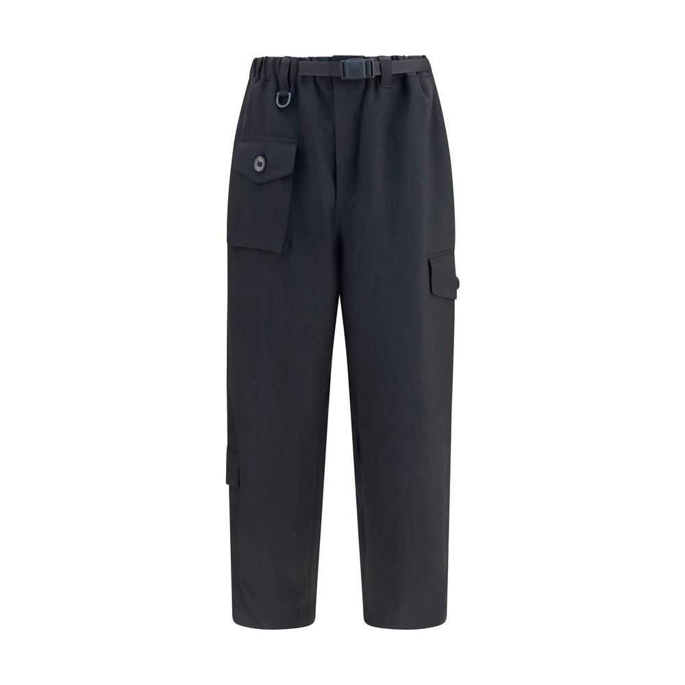 Activewear Pants by Y-3 for men in polyester satin & twill black, featuring a athletic tapered-leg, athletic & oversized and long with a athletic and high-performance .