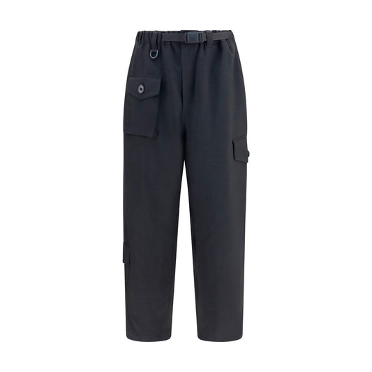 Activewear Pants by Y-3 for men in polyester satin & twill black, featuring a athletic tapered-leg, athletic & oversized and long with a athletic and high-performance .