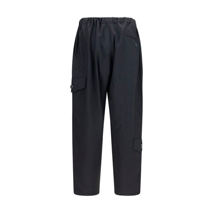 Activewear Pants by Y-3 for men in polyester satin & twill black features an streamlined design with , highlighting a streamlined tapered-leg, athletic & oversized and long cut with a comfortable .