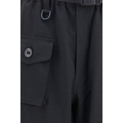Activewear Pants by Y-3 for men in polyester satin & twill black features an dynamic tapered-leg, athletic & oversized with a long and , expertly finished with functional for a dynamic silhouette.