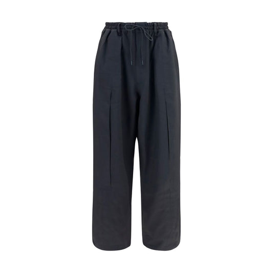 Joggers by Y-3 for men in polyester & twill black features an refined tailoring silhouette, showcasing a premium oversized with a and long cut for a refined tailoring look.
