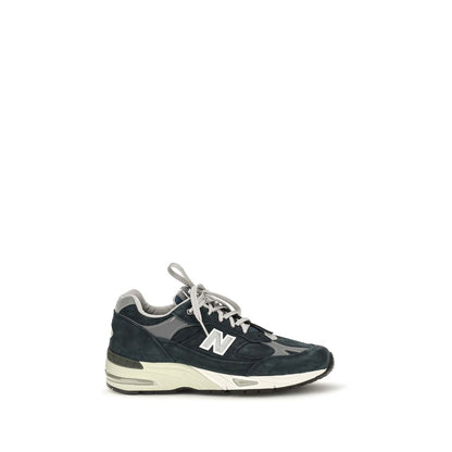 Athletic Sneakers by New Balance for men in nylon suede leather blue presents a sleek silhouette, perfectly capturing the athletic style essence of Men's Athletic Nylon Suede Leather Sneakers with its sleek design and premium finish.
