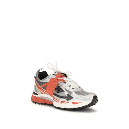 Athletic Sneakers by Off-White for men in polyamide polyethylene polyurethane & rubber red, white & signature showcases a architectural silhouette, artfully capturing the essence of the Men's Athletic Polyamide Polyethylene Polyurethane & Rubber Sneakers with its signature architectural athletic style construction.