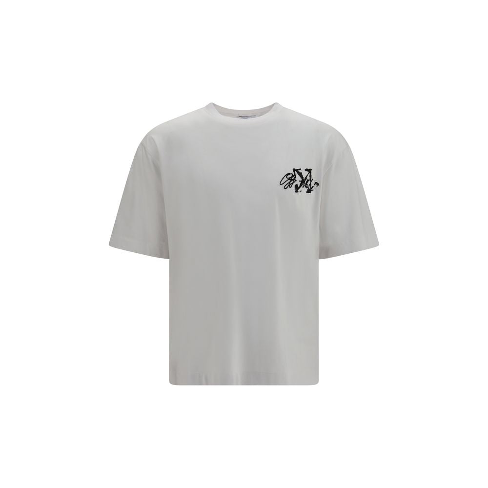 Activewear T-Shirt by Off-White for men in cotton white features an ergonomic design with , highlighting a ergonomic short-sleeve length and ergonomic crew neckline for a high-performance look.