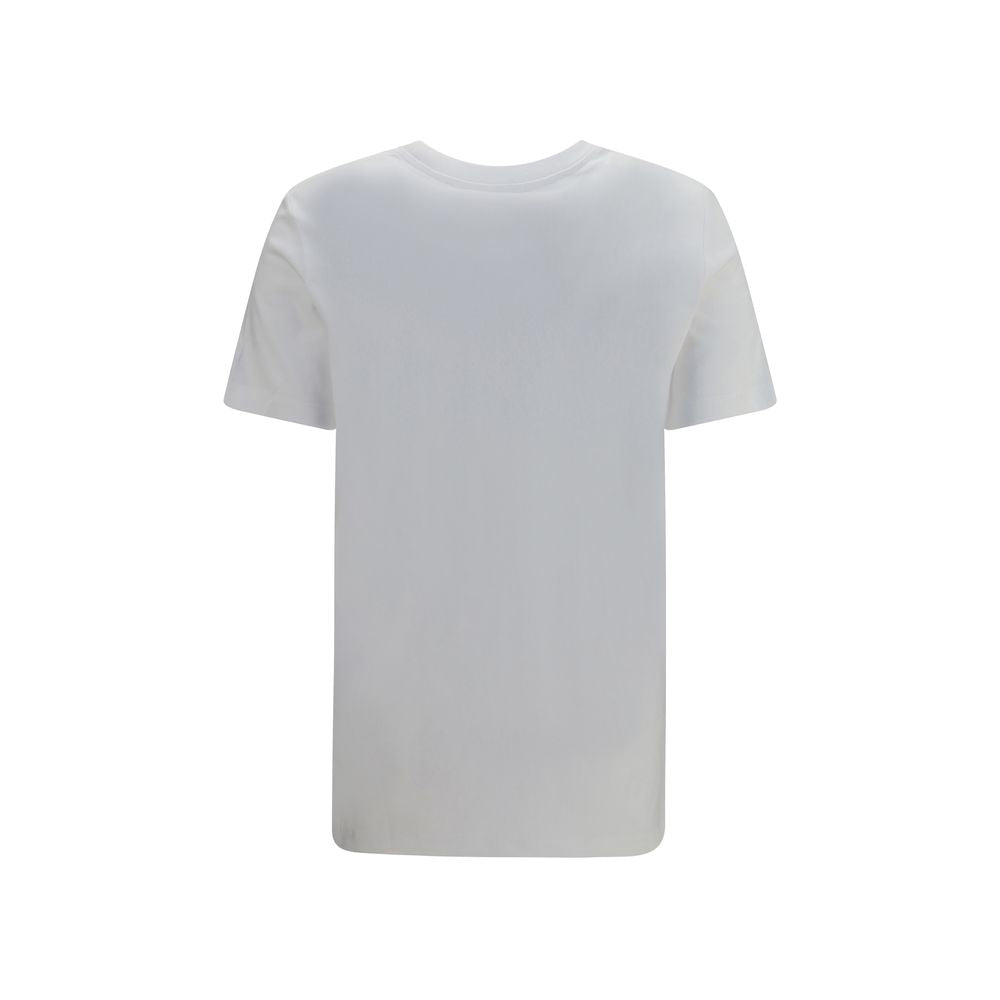 T-Shirt by Balmain for women in organic cotton white showcases a dramatic silhouette, elegantly detailed with a dramatic crew neckline and for a truly dramatic finish.