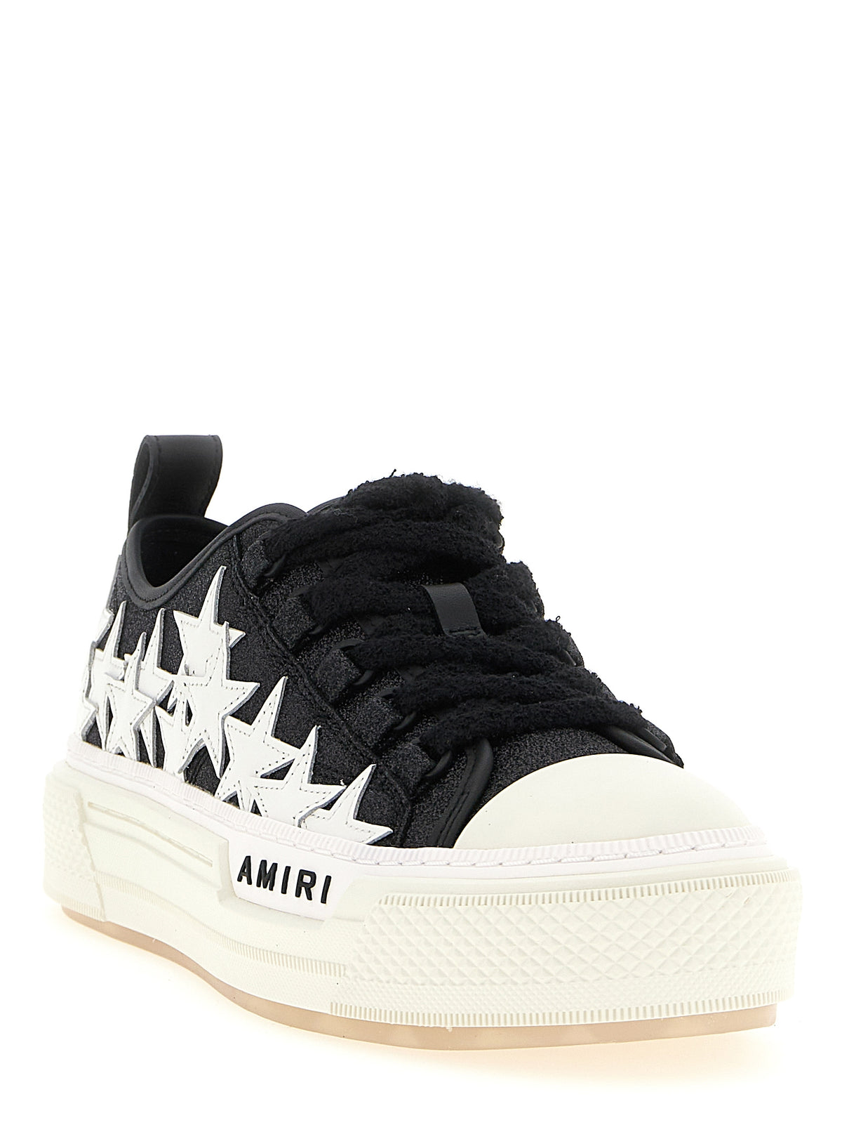 Sneakers by Amiri for women in calfskin leather bicolour, black & white features an fashionable silhouette, showcasing the premium Women's Low Top Calfskin Leather Sneakers in a fashionable low-top style that offers a fashionable finish for refined style.