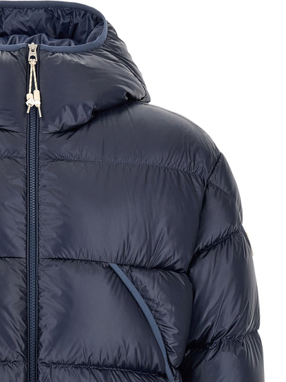 Moncler Men's Down Polyamide Felt Hooded Puffer Jacket - Blue Signature