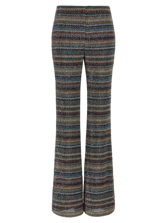 Missoni Women's Flared Metallized Fiber Polyamide Polyester & Sequins Trousers - Multicolor Patterned