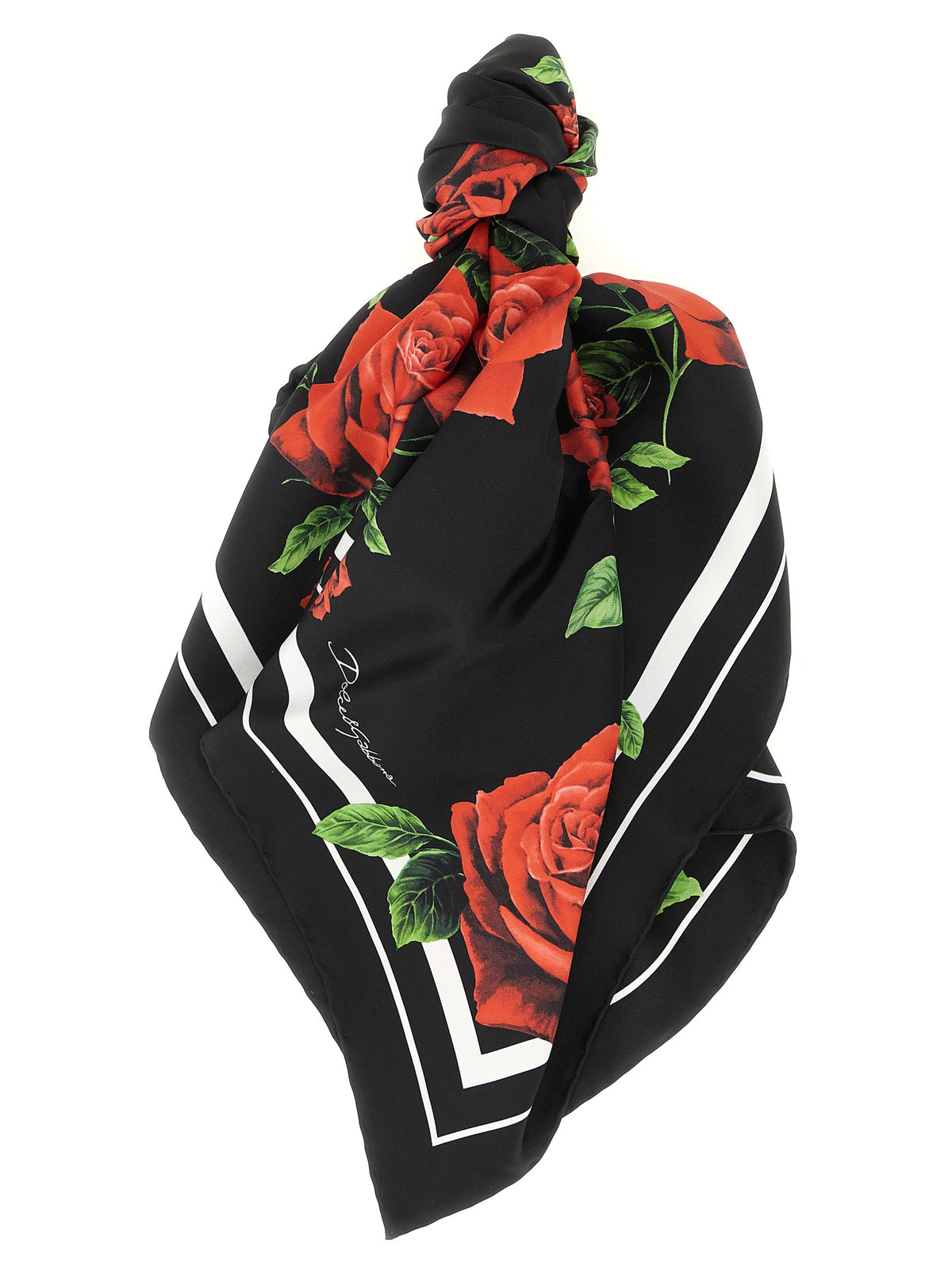 Dolce & Gabbana Black Silk Foulard