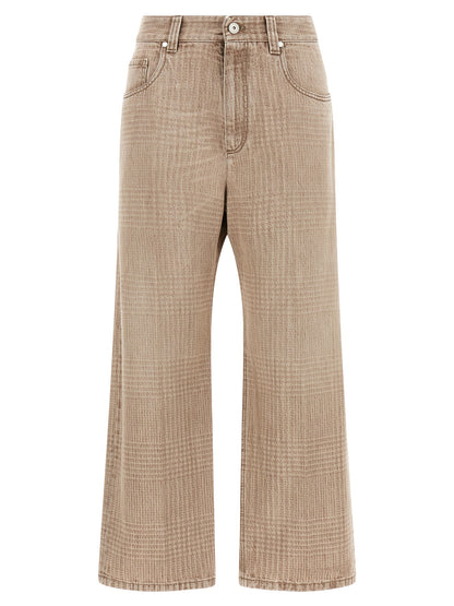 Brunello Cucinelli Beige Cotton Cropped Jeans