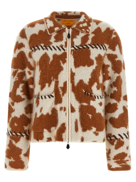 Overcoat by Guest in Residence for women in cashmere suede & leather animal, brown & print features a cosy chic silhouette, artfully detailed with a sophisticated and premium for a cosy chic finish.