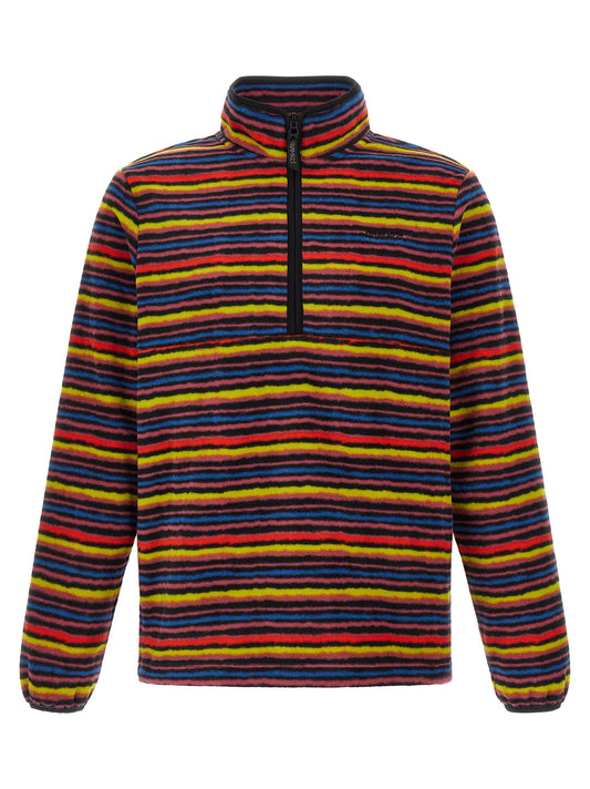 Cardigan by Gramicci for men in polyester multicolor, patterned & striped features an crisp silhouette, showcasing a sophisticated high-neck neckline and detail for a truly crisp finish.