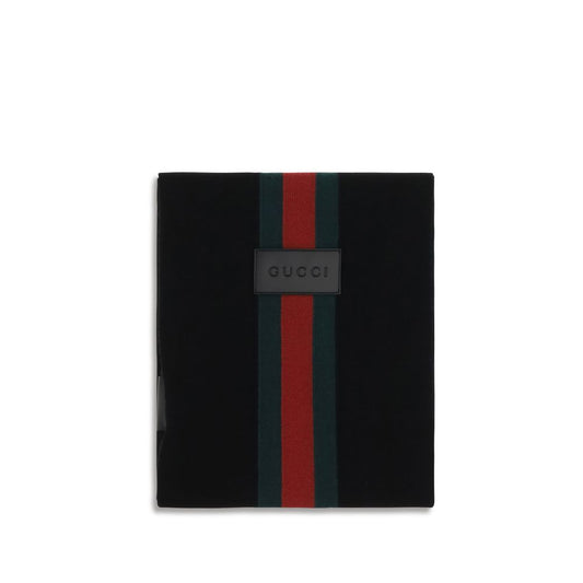 Gucci Merino Wool Scarf - Black Signature Striped