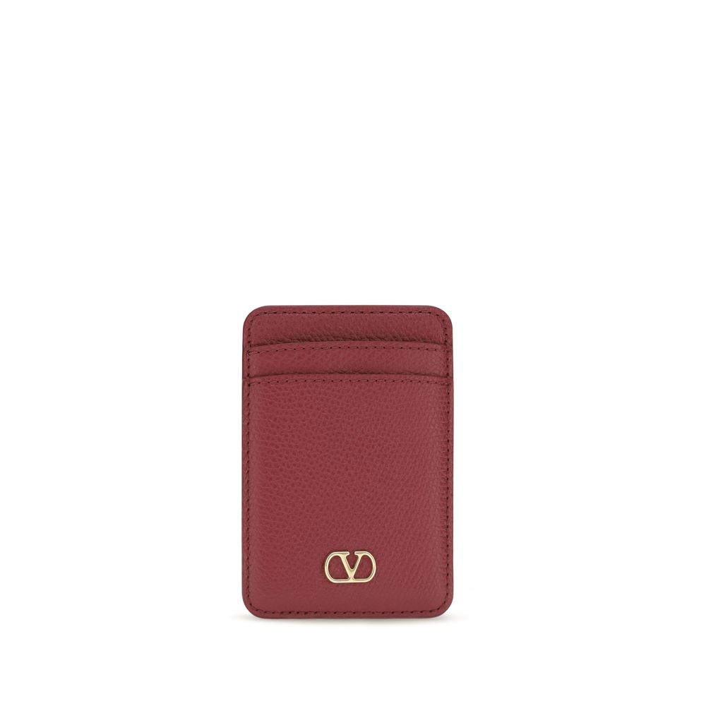 Cardholder Wallet by Valentino Garavani for women in bos taurus calf leather red & signature features a sleek silhouette, showcasing the sleek V Logo Bos Taurus Calf Leather Cardholder Wallet design with sophisticated card-organization for a premium look.