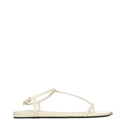 Flip-Flop Sandals by Jil Sander for women in leather beige features an statuesque Women's Leather Flip-Flop Sandals silhouette with a refined and elegant .