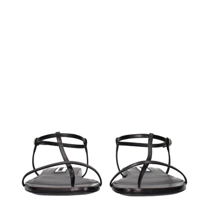 Flip-Flop Sandals by Jil Sander for women in leather black showcases a sculptural silhouette as Women's Leather Flip-Flop Sandals, defined by a sculptural and sculptural for a sculptural look.