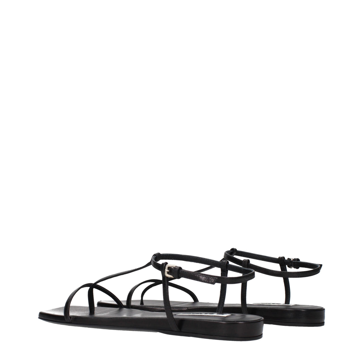 Flip-Flop Sandals by Jil Sander for women in leather black features an architectural design from the Women's Leather Flip-Flop Sandals collection, defined by a architectural and for a architectural finish.