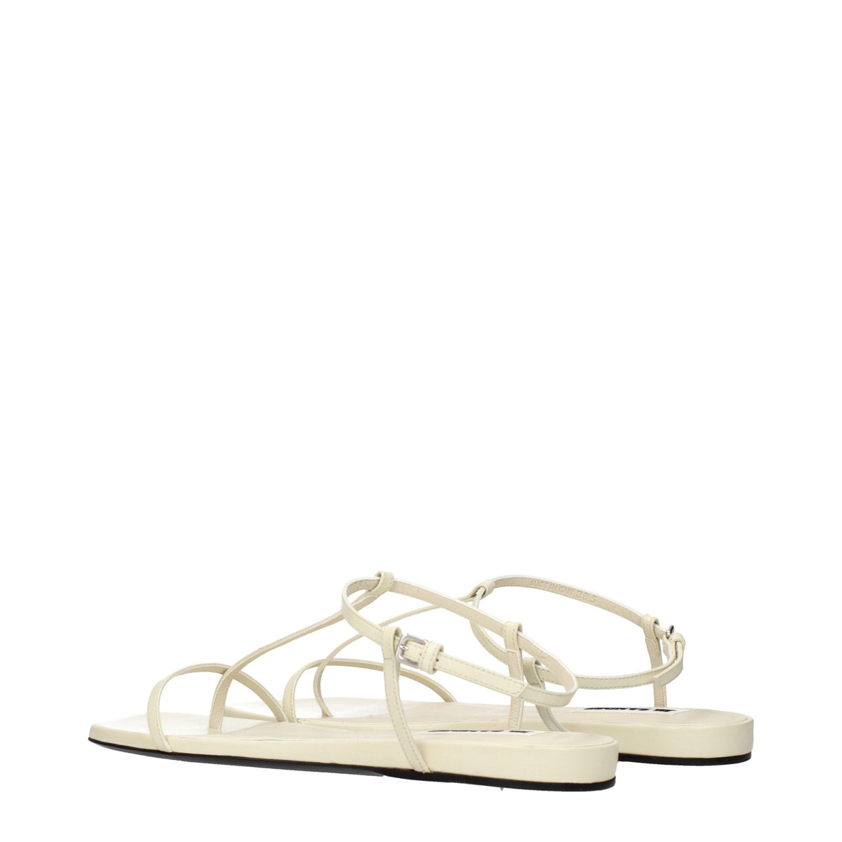 Flip-Flop Sandals by Jil Sander for women in leather beige presents a sculptural silhouette, showcasing the Women's Leather Flip-Flop Sandals design with a sculptural and for a premium look.