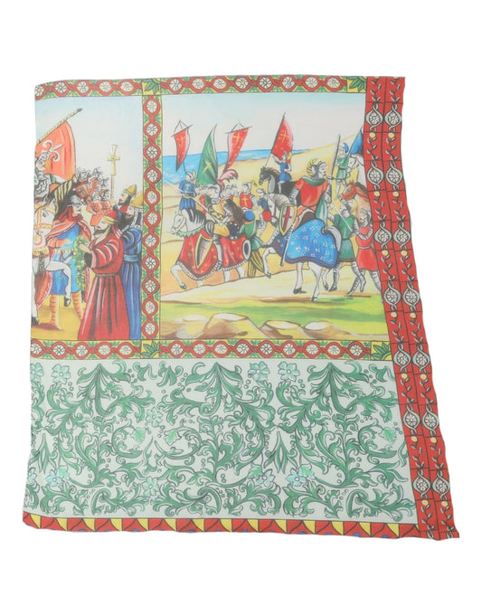 Scarf by Dolce & Gabbana for women in silk multicolor & patterned features a timeless silhouette, artfully capturing the essence of the timeless Silk Foulard Square Scarf design for a sophisticated look.