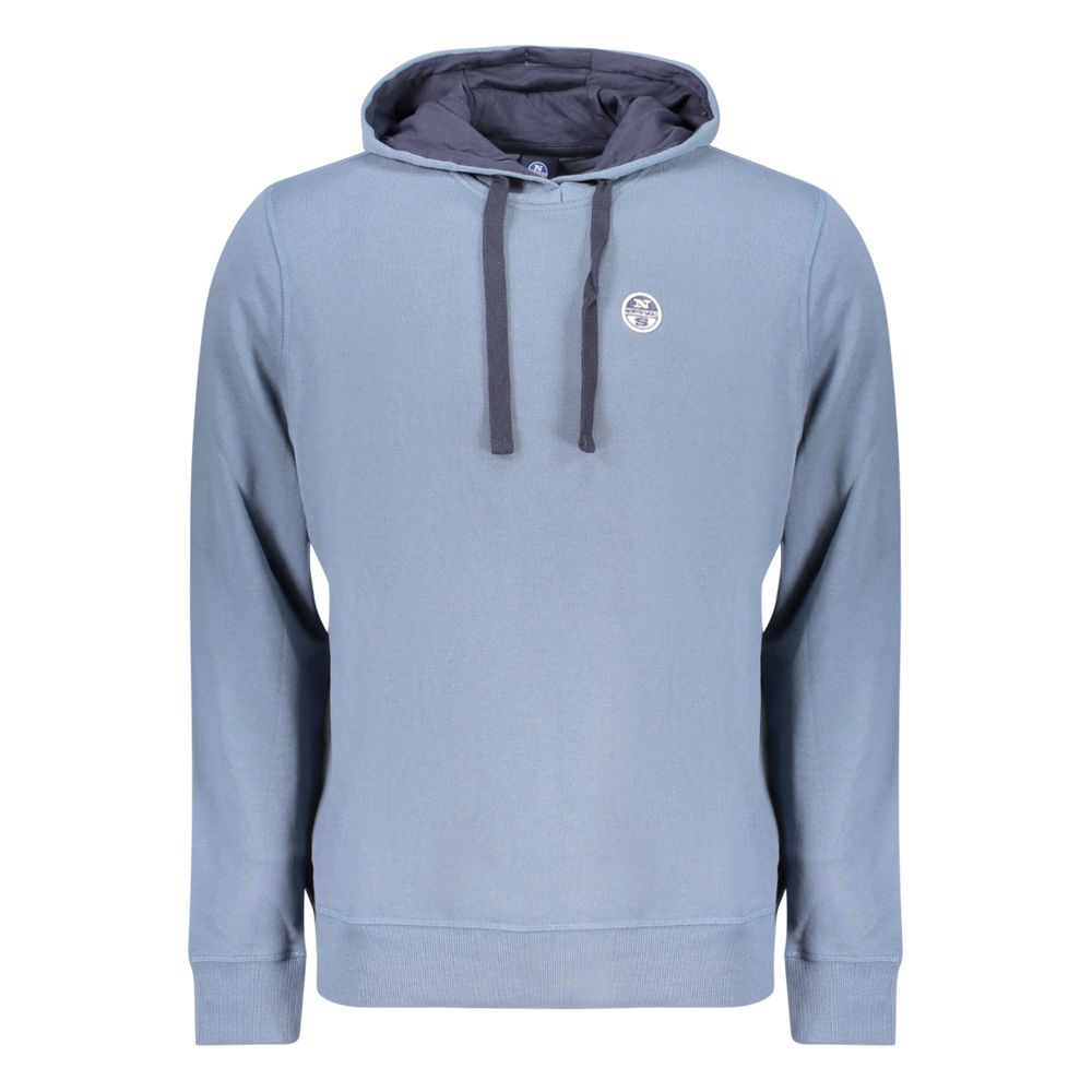 Sweatshirt Hoodie by North Sails for men in cotton blue features an avant-garde silhouette, showcasing a sophisticated hooded neckline and detail for a truly avant-garde finish.