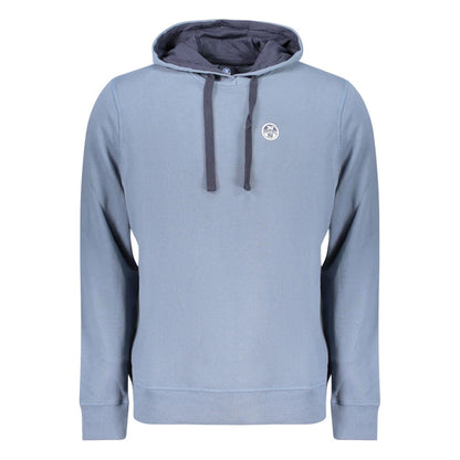 Sweatshirt Hoodie by North Sails for men in cotton blue features an avant-garde silhouette, showcasing a sophisticated hooded neckline and detail for a truly avant-garde finish.