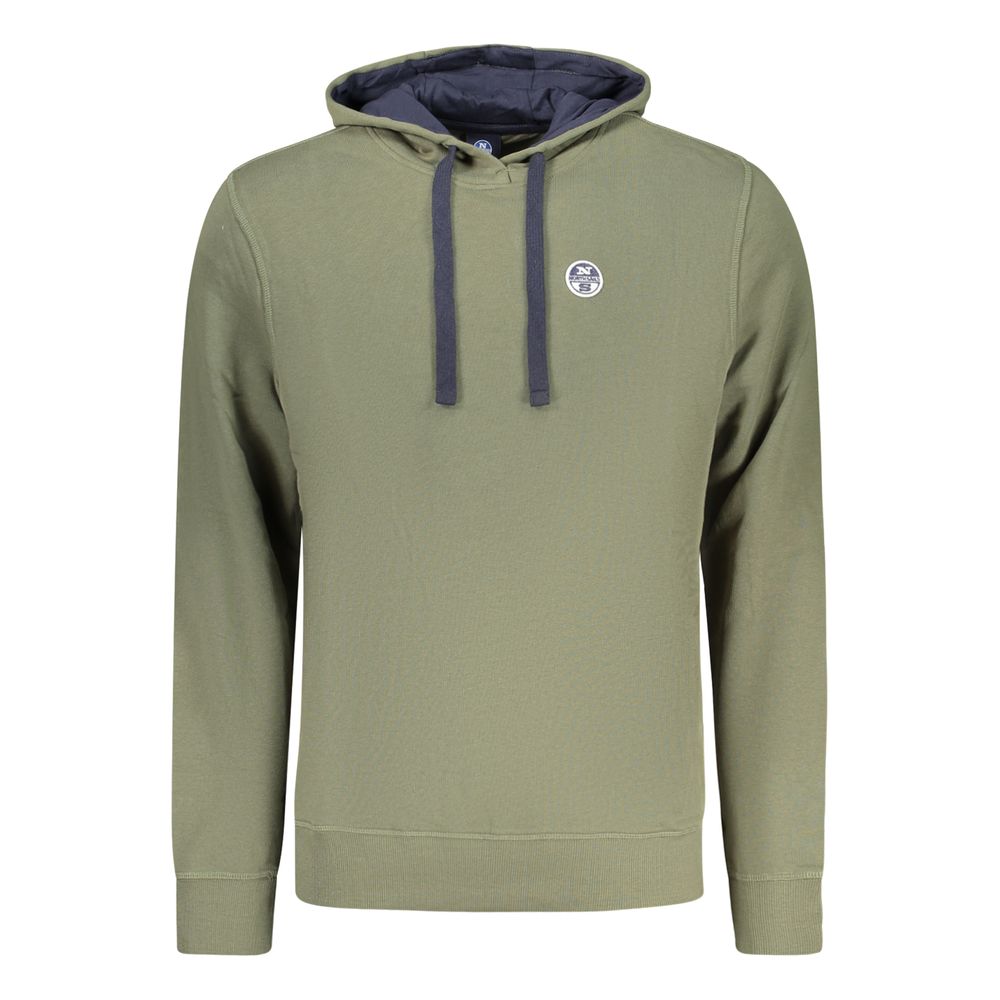 Sweatshirt Hoodie by North Sails for men in cotton green showcases a city-ready silhouette, artfully detailed with a signature hooded neckline and for a city-ready finish.