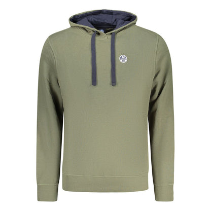 Sweatshirt Hoodie by North Sails for men in cotton green showcases a city-ready silhouette, artfully detailed with a signature hooded neckline and for a city-ready finish.