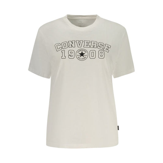 T-Shirt by Converse for women in cotton white & print showcases a chic silhouette, artfully detailed with a chic crew neckline and for a chic finish.