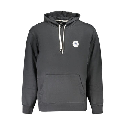 Sweatshirt Hoodie by Converse for men in cotton black features a authentic silhouette, showcasing a sophisticated hooded neckline and authentic detail for a refined finish.