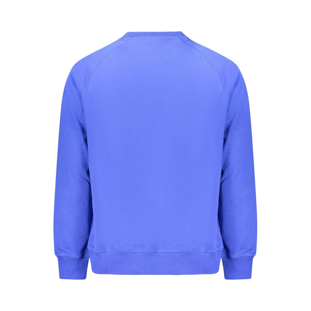 Sweatshirt by Timberland for men in cotton blue features an provocated silhouette, detailed with a provocated and a refined for a sophisticated aesthetic.