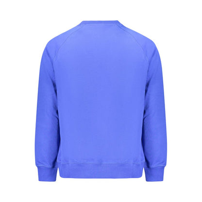 Sweatshirt by Timberland for men in cotton blue features an provocated silhouette, detailed with a provocated and a refined for a sophisticated aesthetic.
