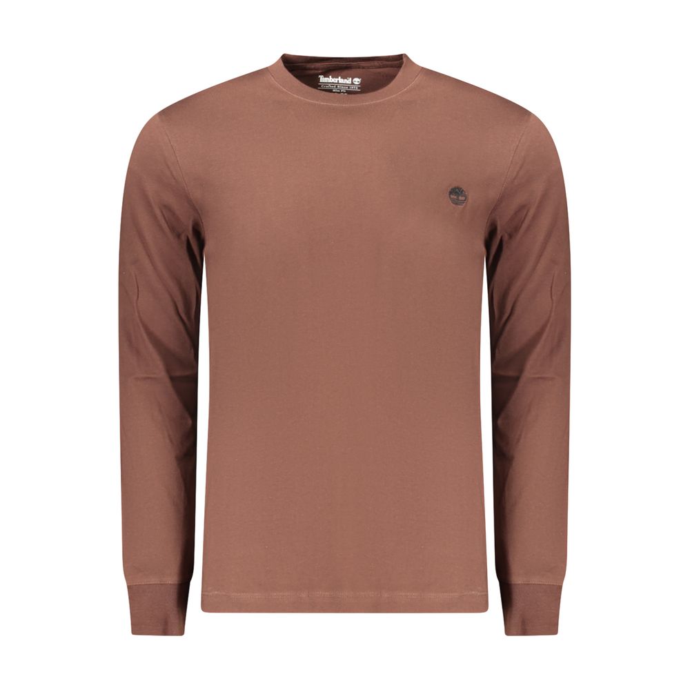 T-Shirt by Timberland for men in cotton brown features an edgy silhouette, meticulously detailed with a sophisticated and crew neckline for a truly edgy finish.