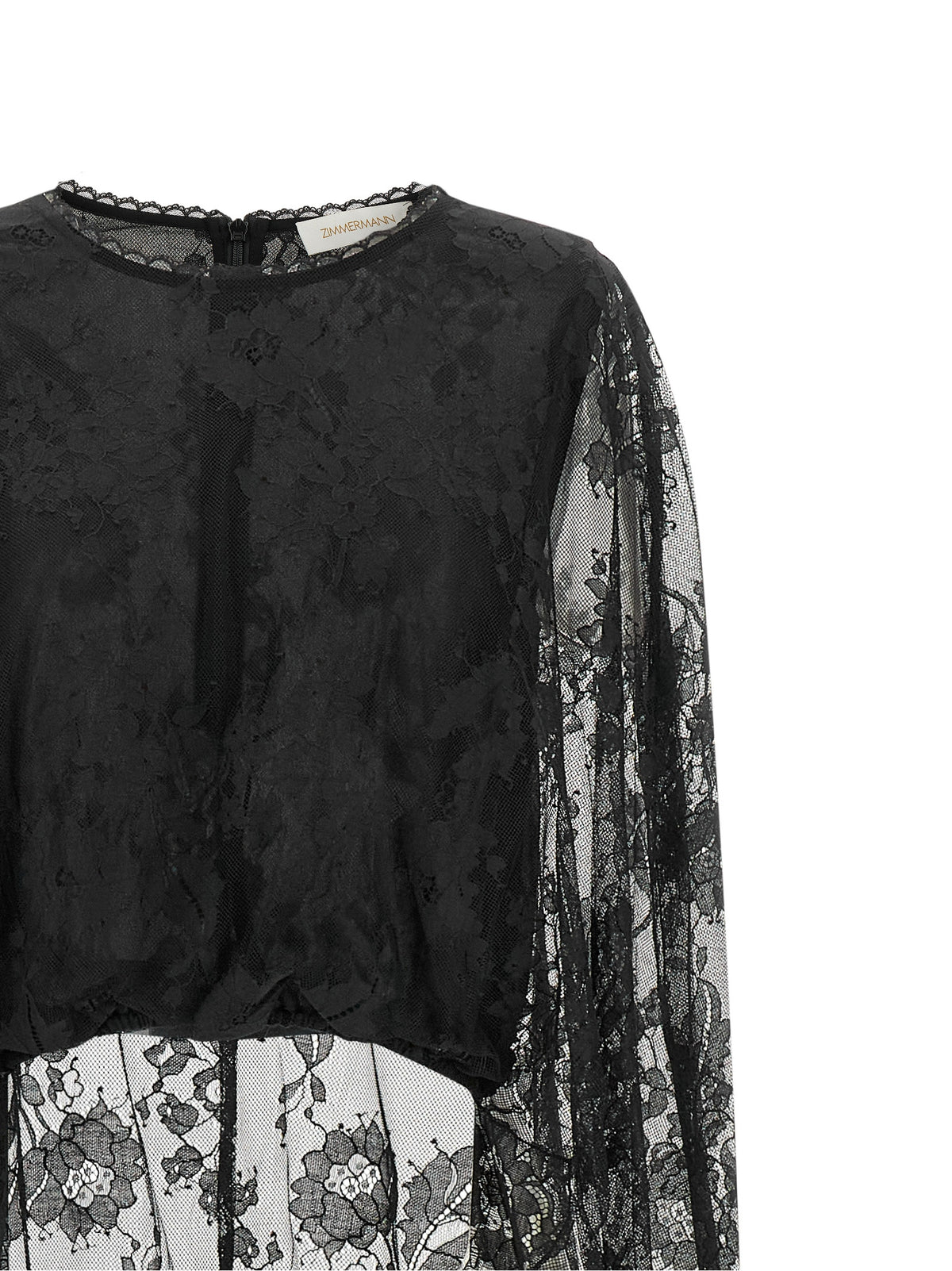 Tank Top by Zimmermann for women in cotton lace & polyamide black & floral showcases a streamlined Women's Crop Top Cropped Cotton Lace & Polyamide Tank design with a streamlined and .