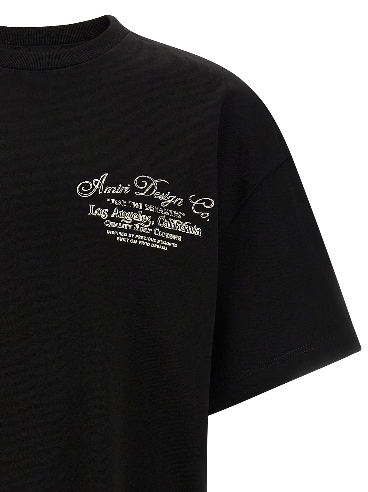 T-Shirt by Amiri for men in cotton black showcases a fashionable silhouette, elegantly detailed with a fashionable and for a sophisticated, high-fashion look.