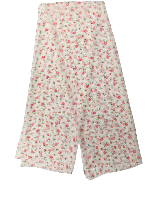 Scarf by Dolce & Gabbana for women in silk chiffon pink, rose, white, patterned & floral features a snug silhouette, perfectly showcasing the elegant drape and premium finish of the Silk Chiffon Stole Scarf.